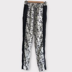 Johnathan Simkhai Printed Drawstring Straight Leg Silk Pants Size Medium